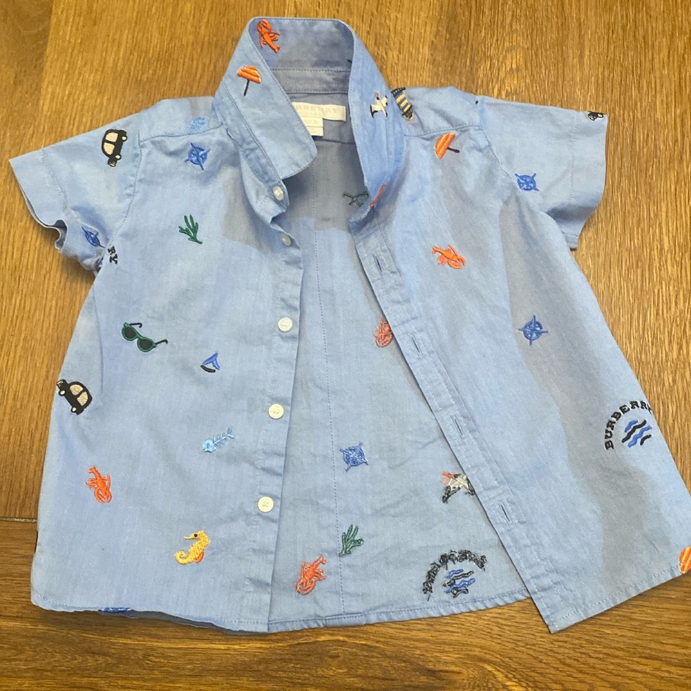 Burberry boys collar shirt size 12 months